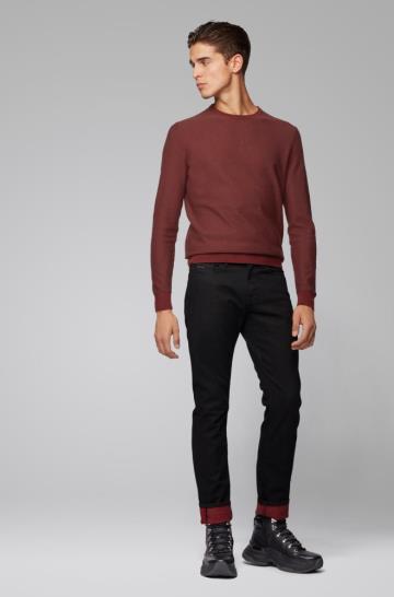 Sweter BOSS Knitted Ciemny Czerwone Męskie (Pl30326)